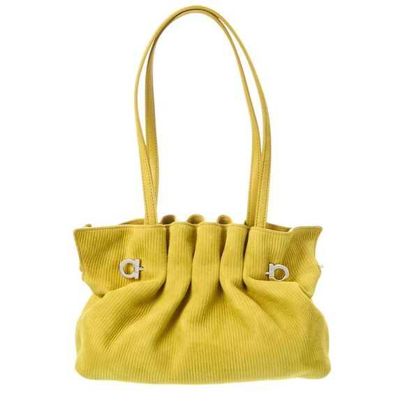 Ferragamo Logo Suede Tote, Brown